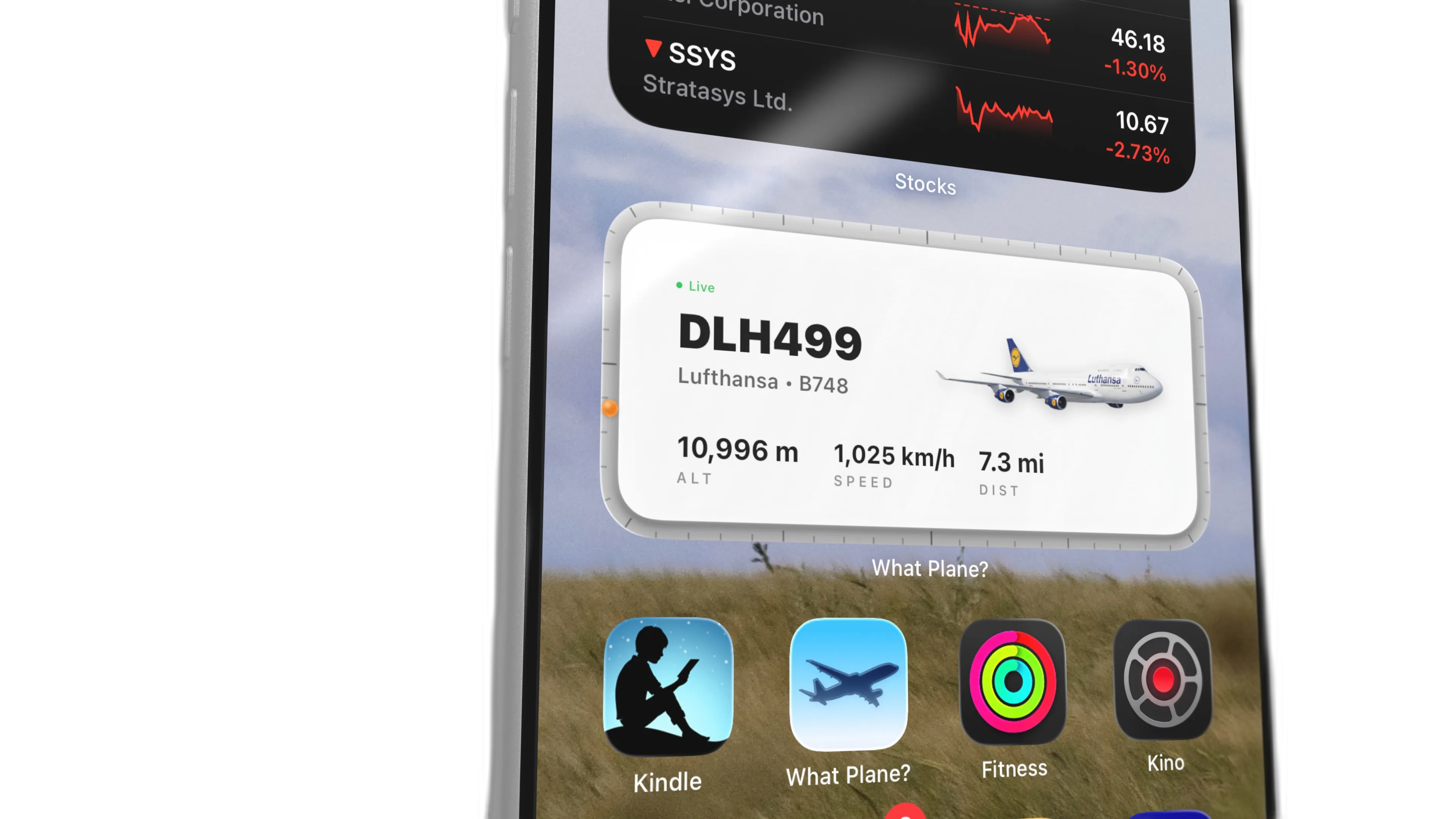 What Plane widget close-up