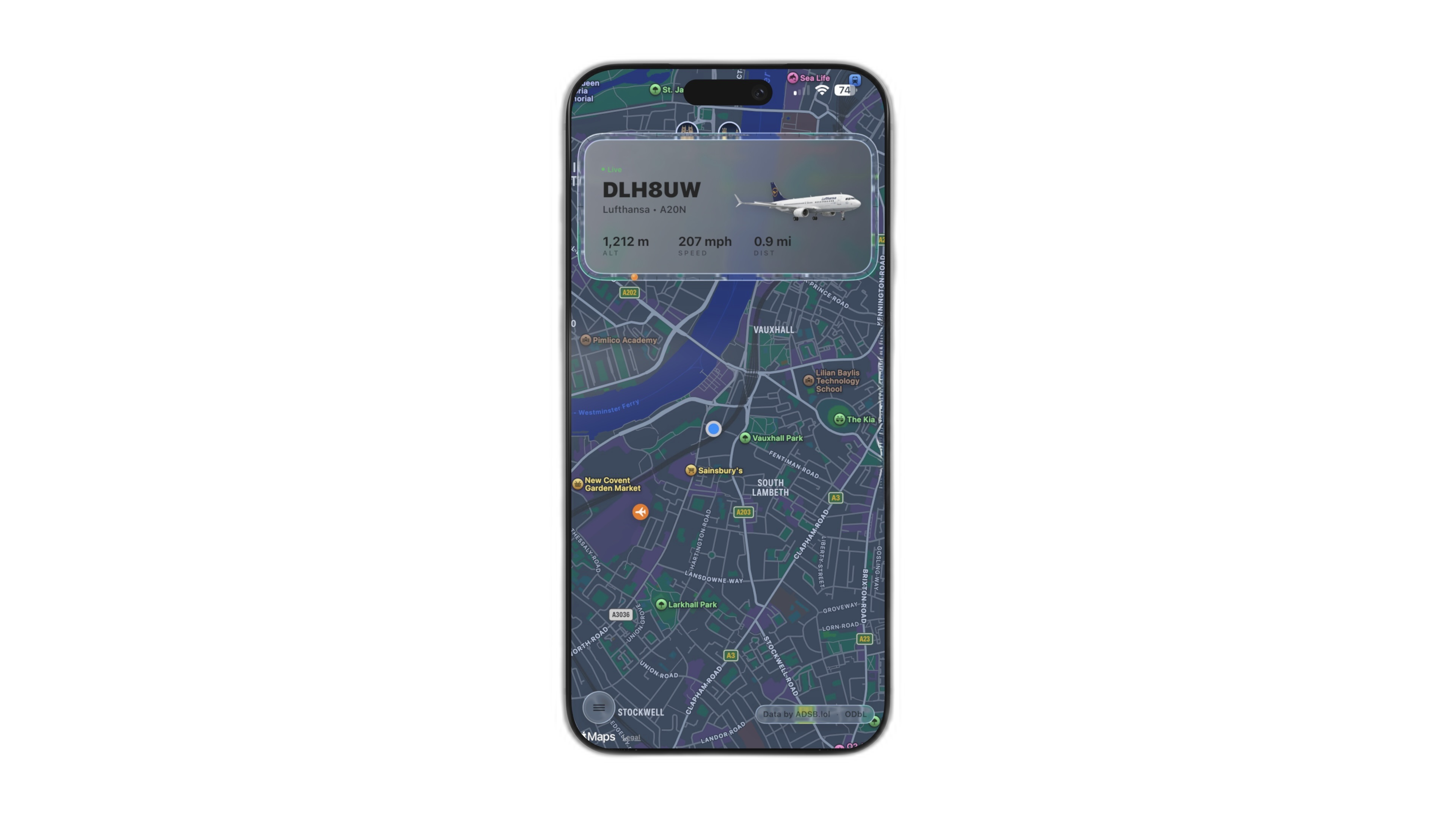 What Plane app in dark mode